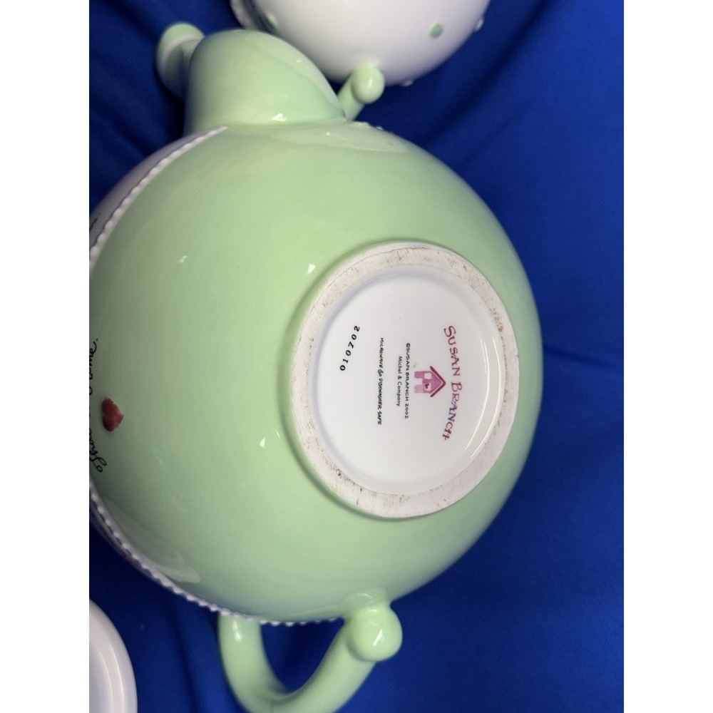 VTG Y2K Susan Branch Teapot Kettle & Creamer Sings From Happiness That Is Home - Picture 7 of 13